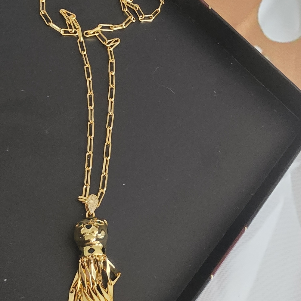 22kgp Dubai Jewelry- Gold Panther Pendant Necklace - Picture 7 of 9